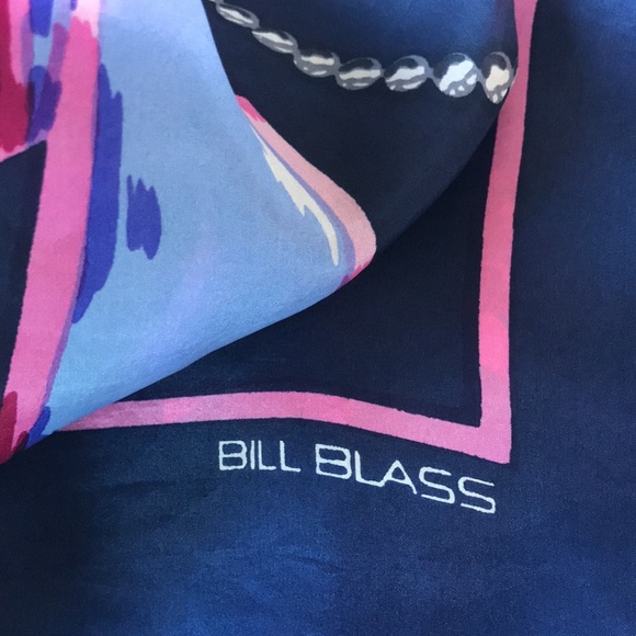 Vintage Bill Blass Floral Silk Scarf - Picture 5 of 7